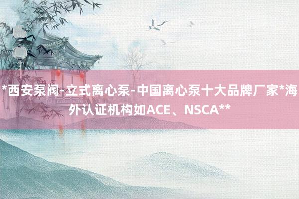 *西安泵阀-立式离心泵-中国离心泵十大品牌厂家*海外认证机构如ACE、NSCA**